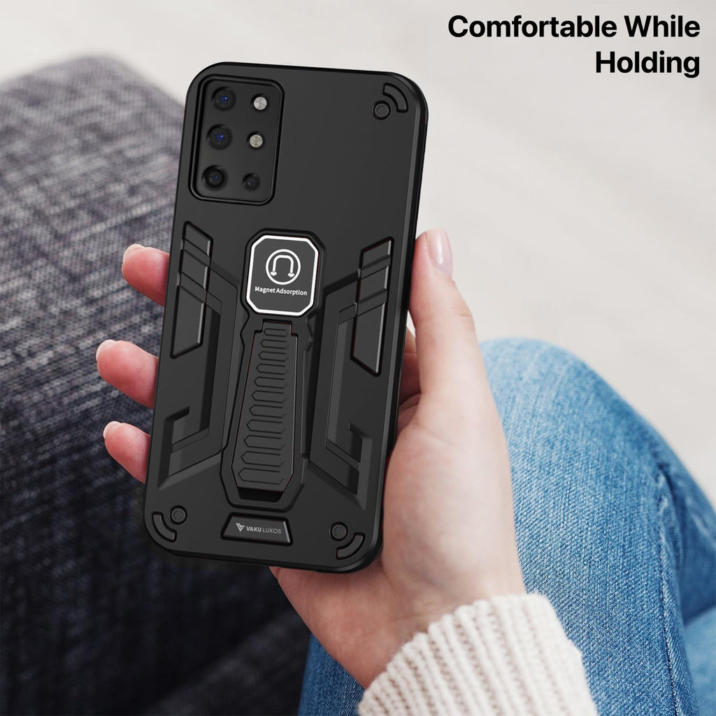 Vaku ® OnePlus 8T Valor Military Grade Armor Case with Built-in Kickstand Shockproof Back Cover