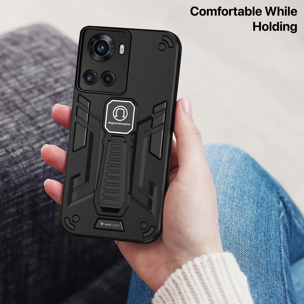 Vaku® OnePlus 10R Valor Military Grade Armor Case with Built-in Kickstand Shockproof Back Cover