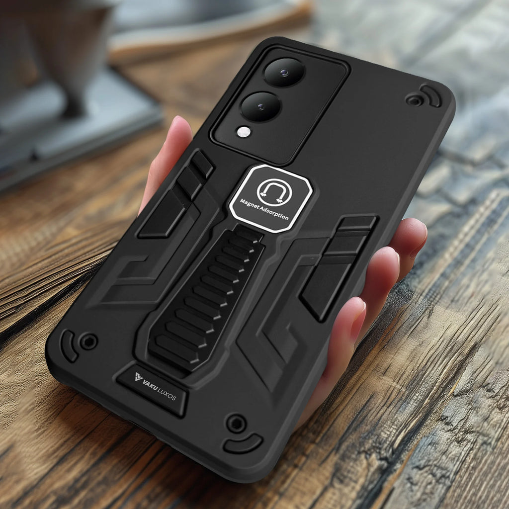 Vaku ® Vivo Y17s Valor Military Grade Armor Case with Built-in Kickstand Shockproof Back Cover