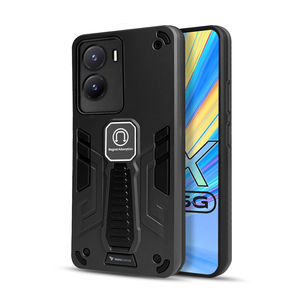 Vaku ® Vivo T2x 5G Valor Military Grade Armor Case with Built-in Kickstand Shockproof Back Cover