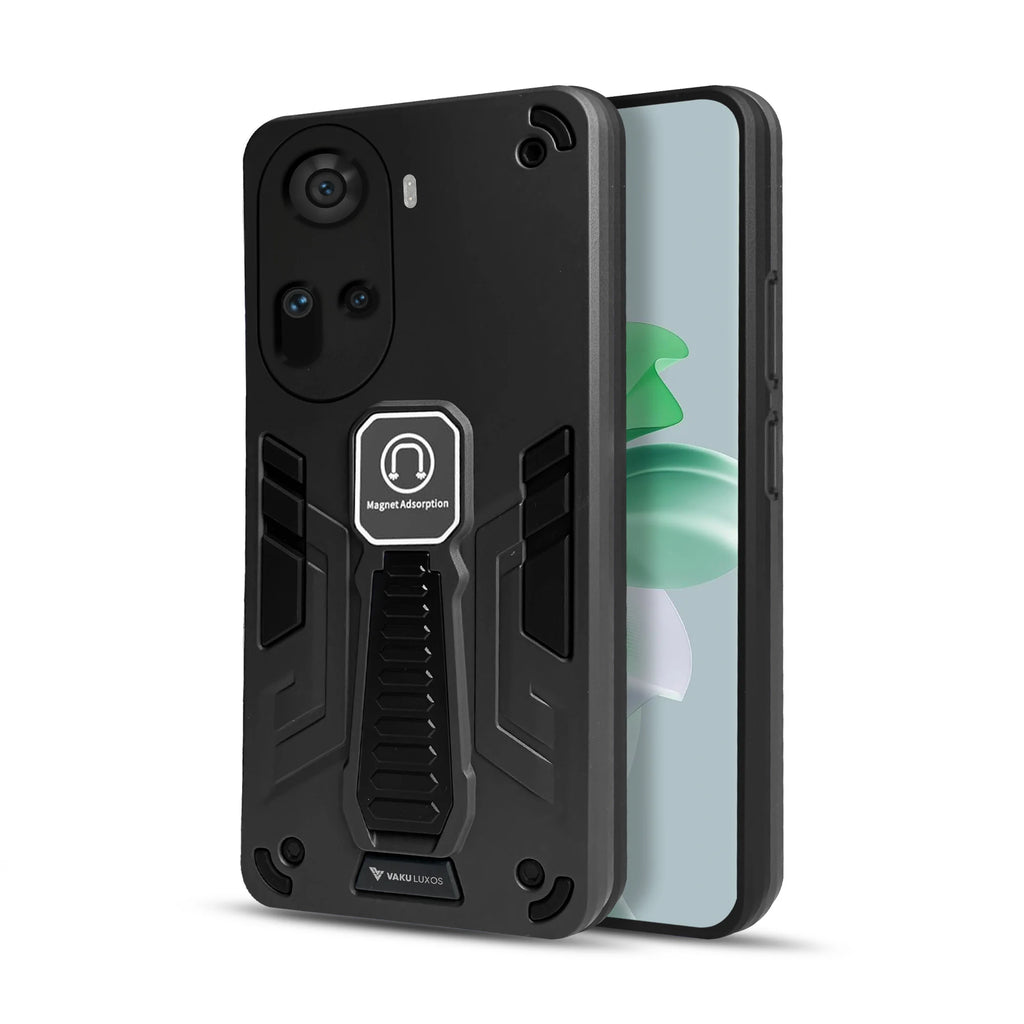 Vaku ® Oppo Reno11 5G Valor Military Grade Armor Case with Built-in Kickstand Shockproof Back Cover