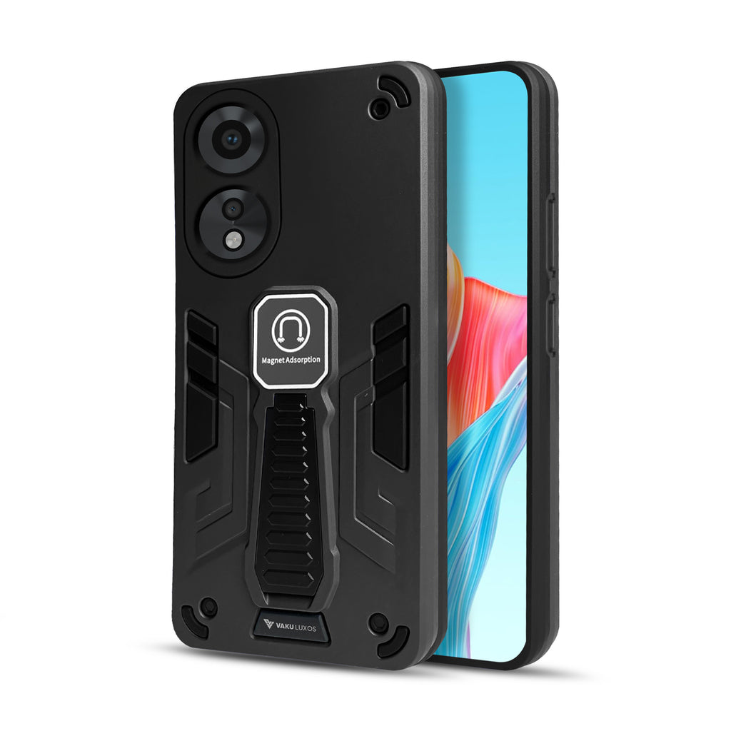 Vaku ® Oppo A58 4G Valor Military Grade Armor Case with Built-in Kickstand Shockproof Back Cover