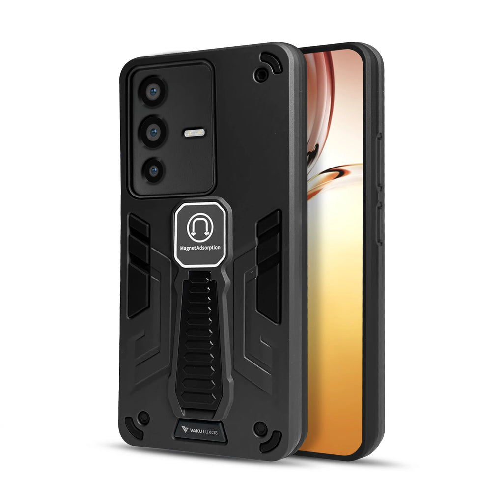 Vaku ® Vivo V23 5G Valor Military Grade Armor Case with Built-in Kickstand Shockproof Back Cover