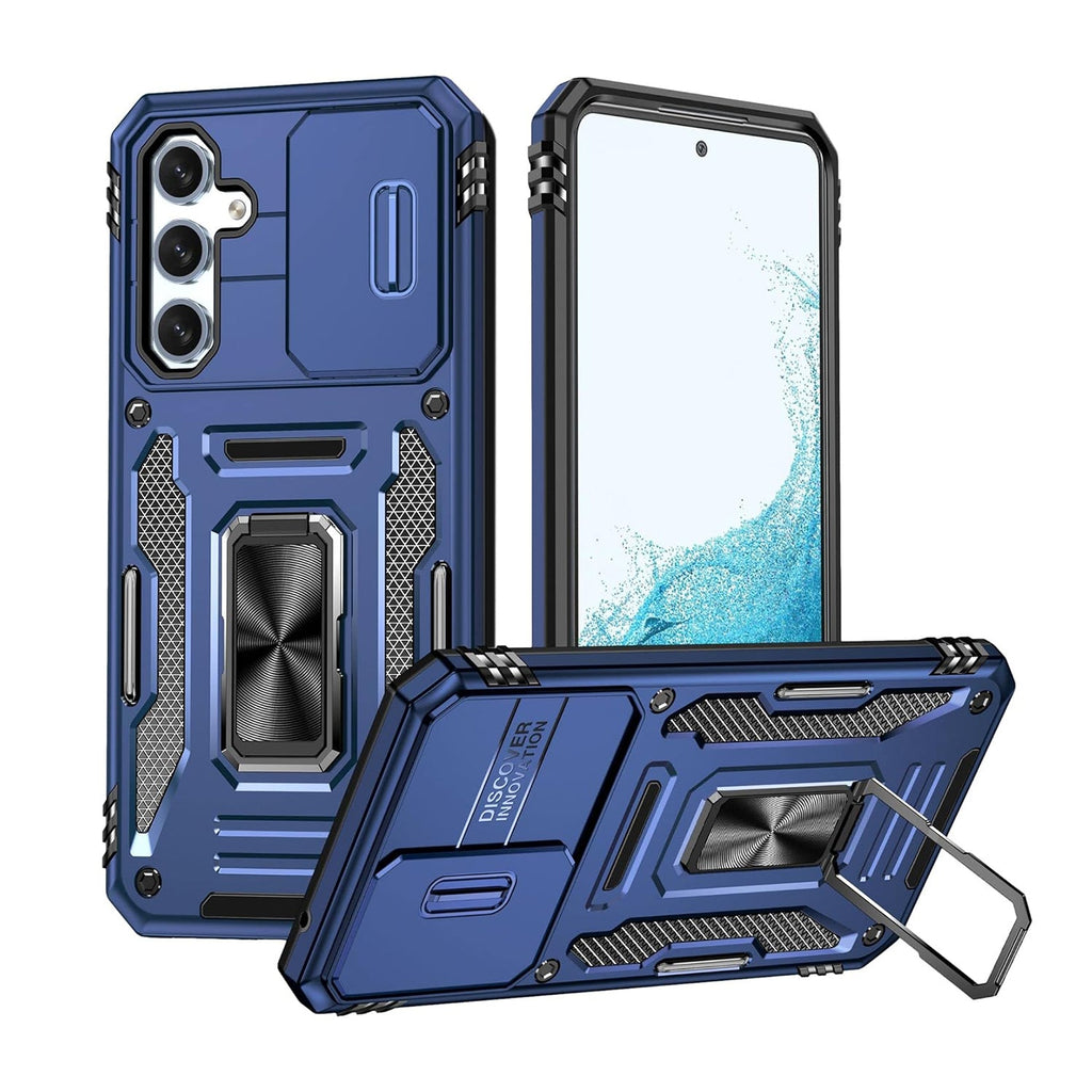 Vaku® Samsung Galaxy S23 FE Aegis Armor Slide Camera Protection Magnetic Ring Holder Kickstand Back Cover