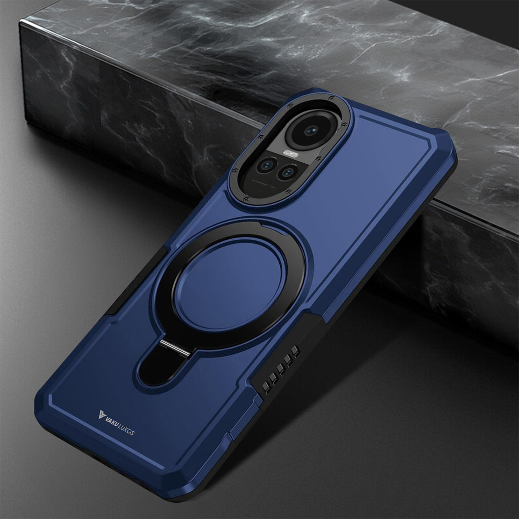 Vaku ® Oppo Reno10 Pro 5G Astor Military Grade Armor Protective Case with Ring Bracket Kickstand Back cover