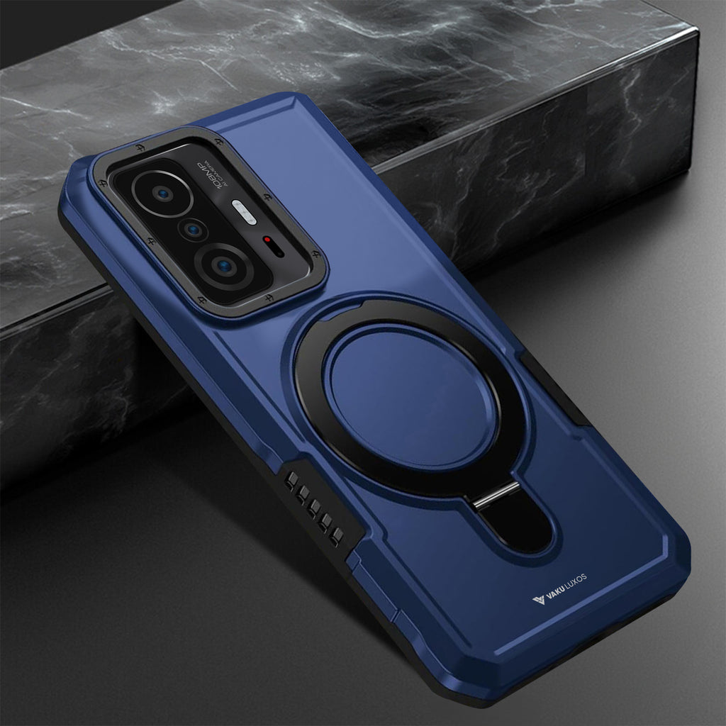 Vaku ® Xiaomi 11T Pro 5G Astor Military Grade Armor Protective Case with Ring Bracket Kickstand Back cover