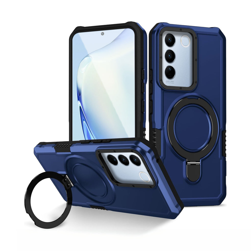 Vaku ® Vivo V27 5G Astor Military Grade Armor Protective Case with Ring Bracket Kickstand Back cover
