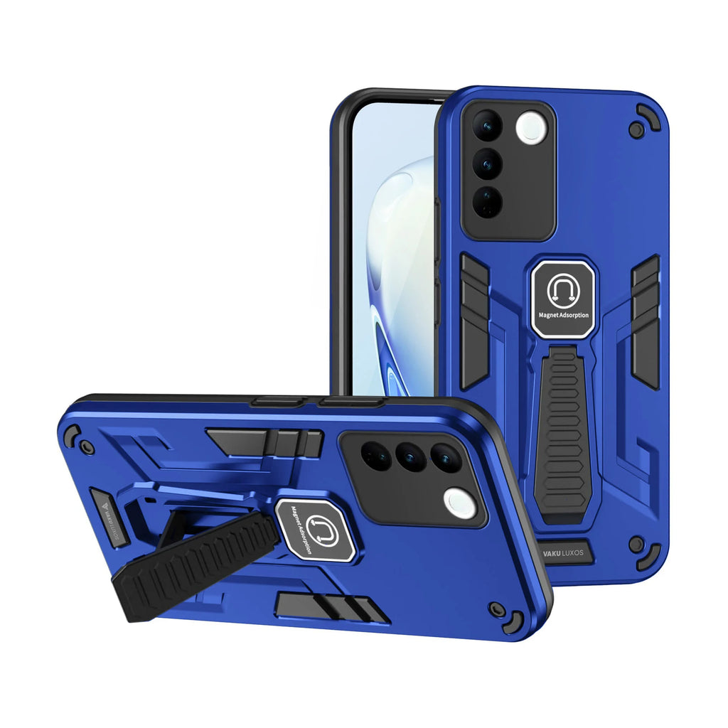 Vaku ® Vivo V27 5G Valor Military Grade Armor Case with Built-in Kickstand Shockproof Back Cover