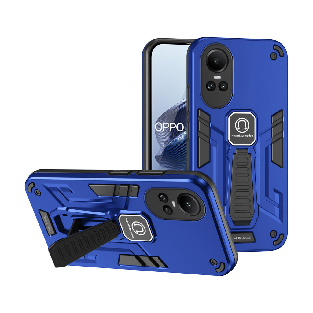 Vaku ® Oppo Reno10 5G Valor Military Grade Armor Case with Built-in Kickstand Shockproof Back Cover