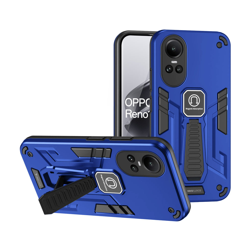 Vaku ® Oppo Reno10 Pro 5G Valor Armor Guard Military Grade Shockproof Case with Built-in Kickstand Back Cover