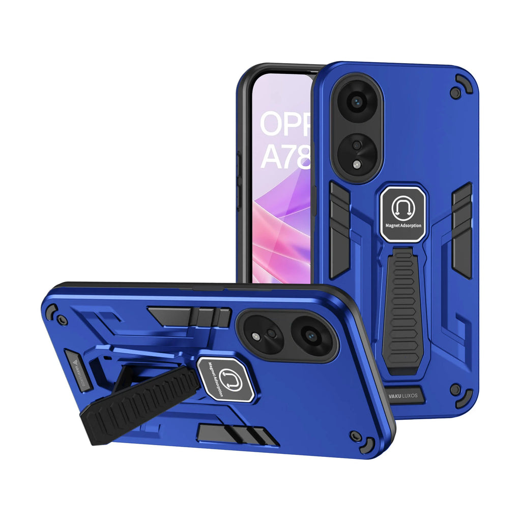 Vaku ® Oppo A78 5G Valor Military Grade Armor Case with Built-in Kickstand Shockproof Back Cover