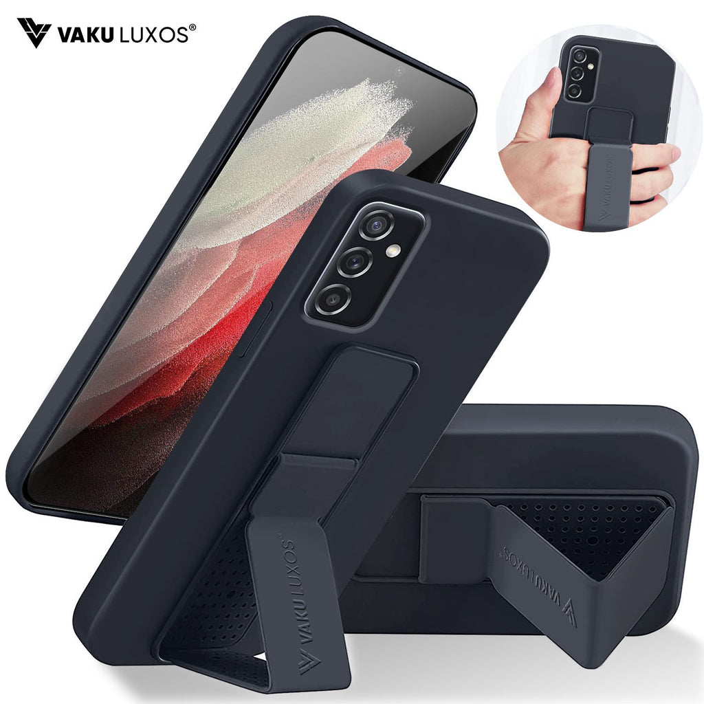 Vaku ® Samsung Galaxy M52 5G Harbor Grip Multi-Functional Magnetic Vertical & Horizontal Stand Case Silicon Back Cover