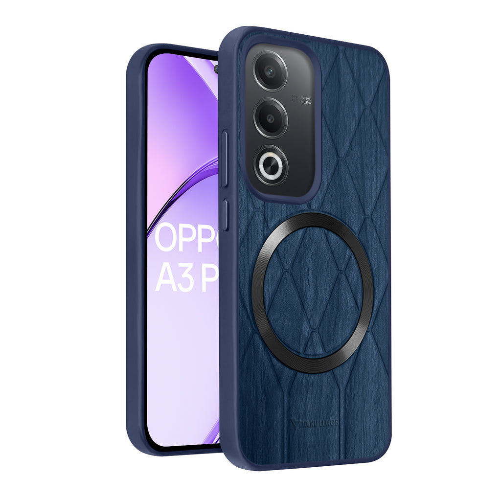 Vaku ® Oppo A3 Pro 5G Diamond Plume Pattern Magnetic Magsafe Matte Soft-Touch Texture Back Cover