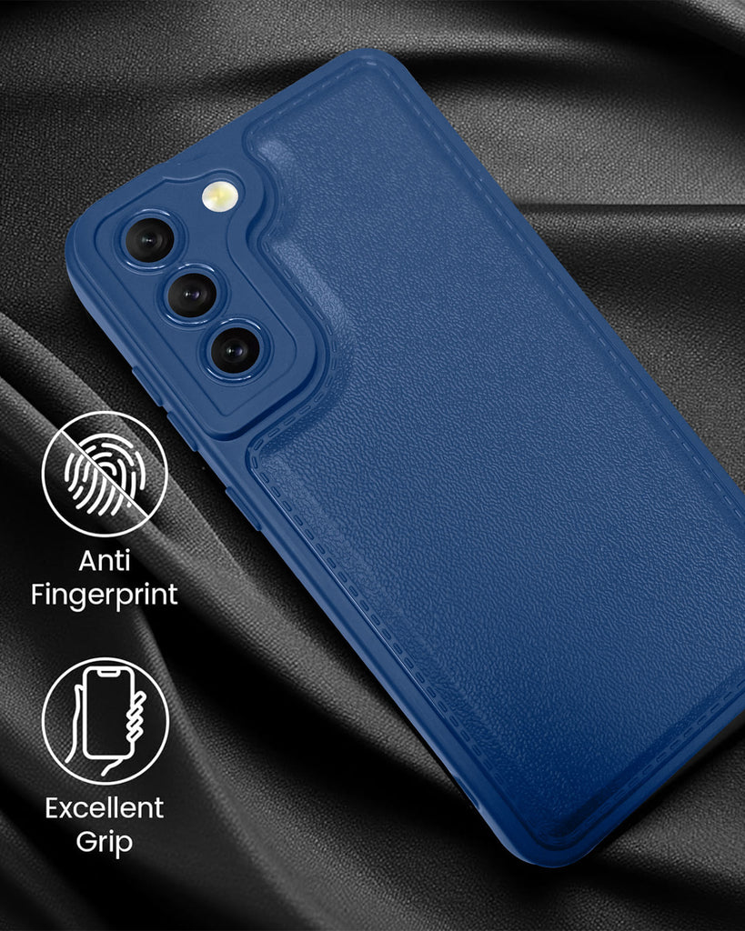 Vaku ® Samsung Galaxy S21 FE PU Leather Texture Soft Non-Slip Grip TPU Shockproof Back Cover