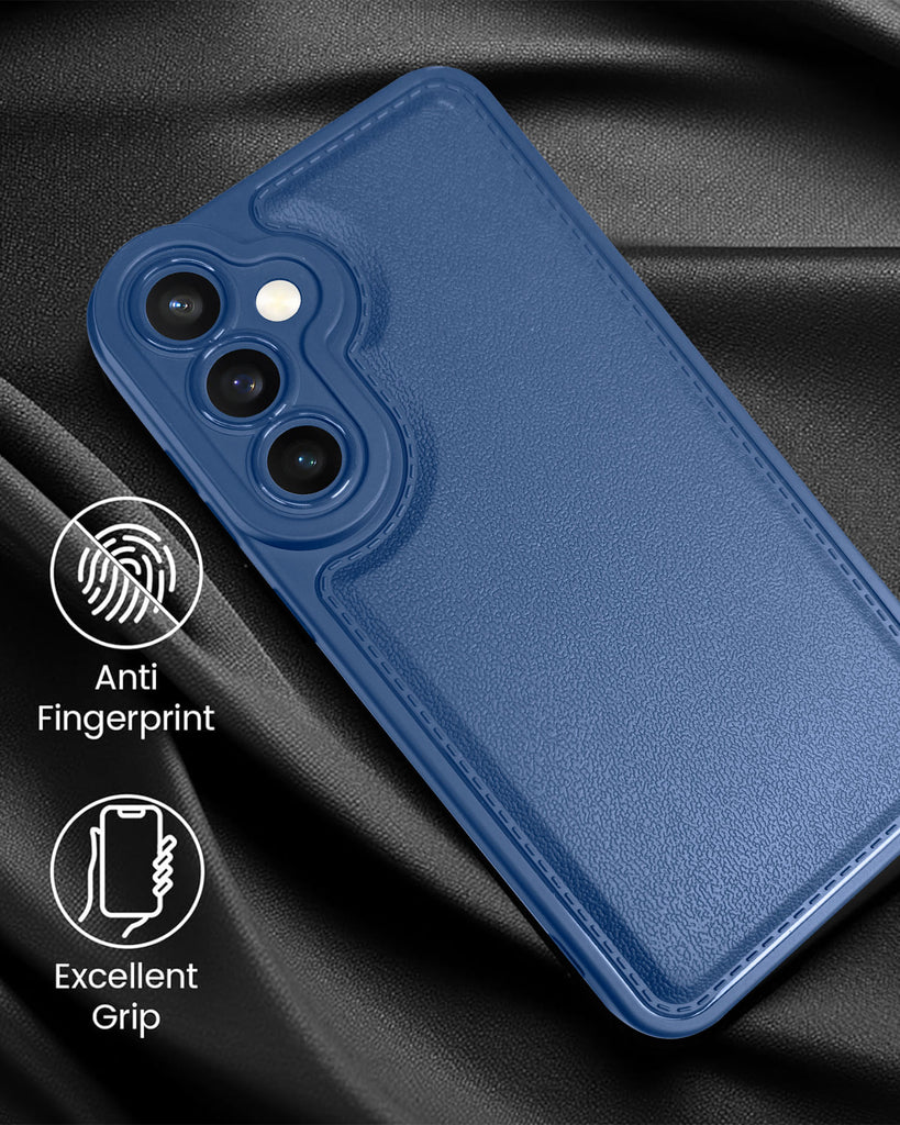 Vaku ® Samsung Galaxy S23 FE PU Leather Texture Soft Non-Slip Grip TPU Shockproof Back Cover