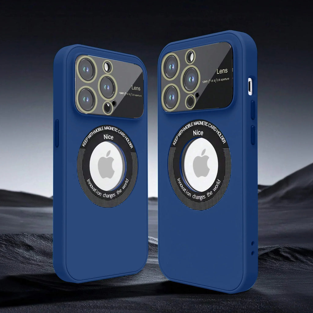 Vaku® Apple iPhone 15 Pro Polarized Magnetic Magpro Camera Lens Protector Logo Hole Back Cover