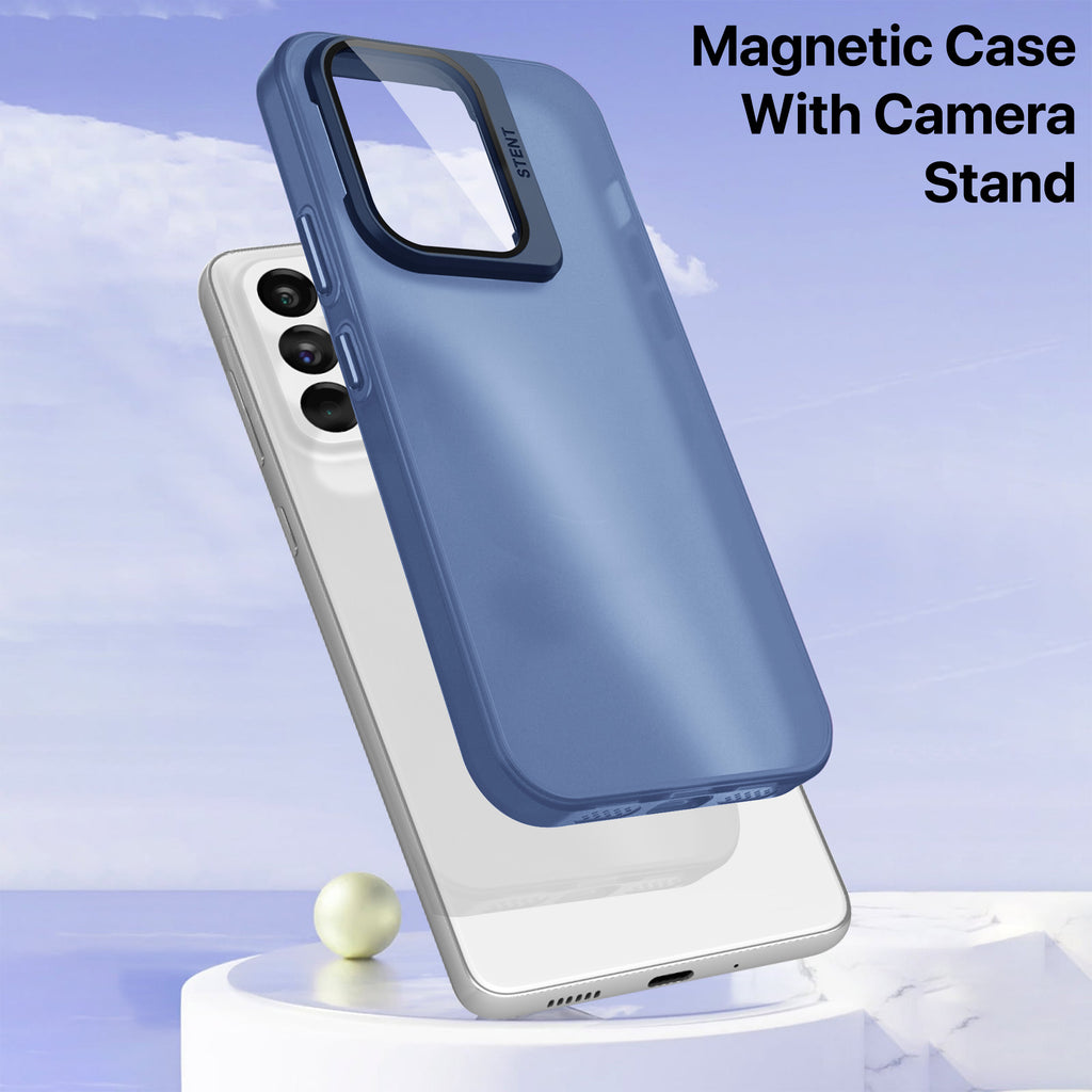 Vaku ® Samsung Galaxy A33 5G Rime Frosted Translucent Camera Protector Case with Built-in Stash Stand Back Cover