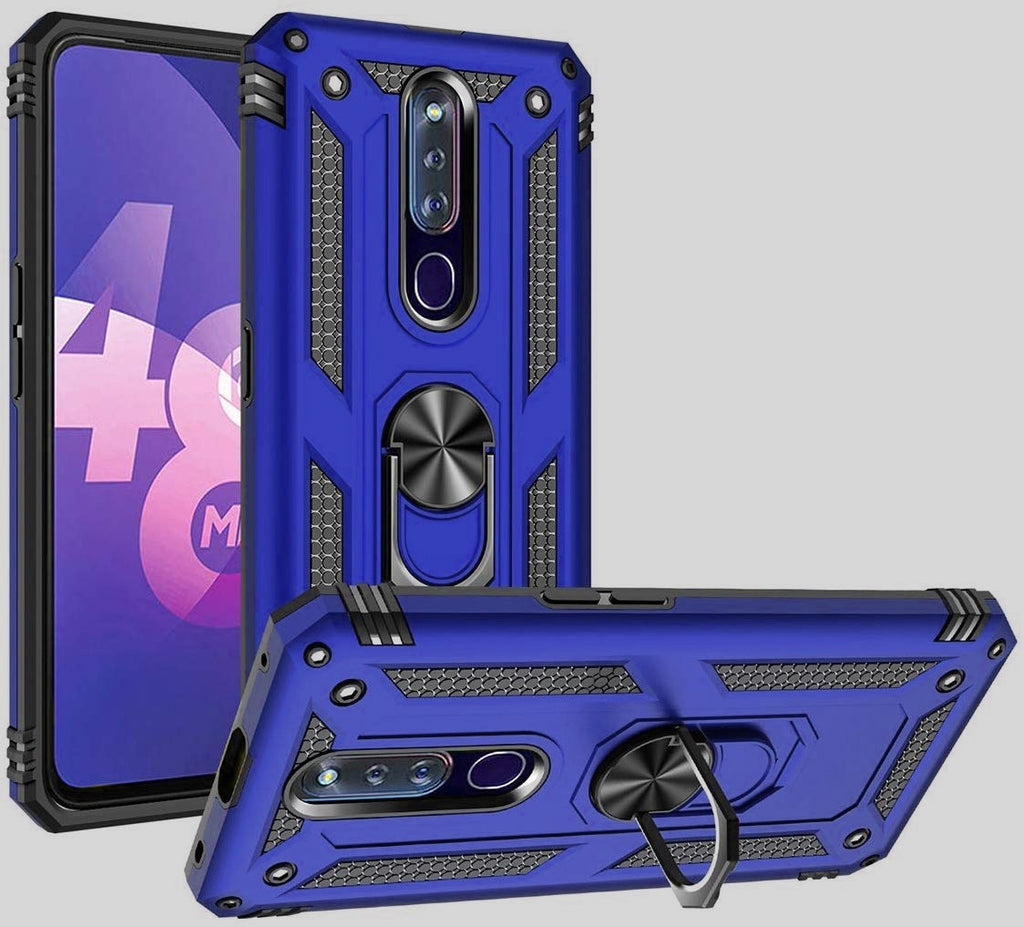 Vaku ® Oppo F11 Pro Hawk Ring Shock Proof Cover with Inbuilt Kickstand