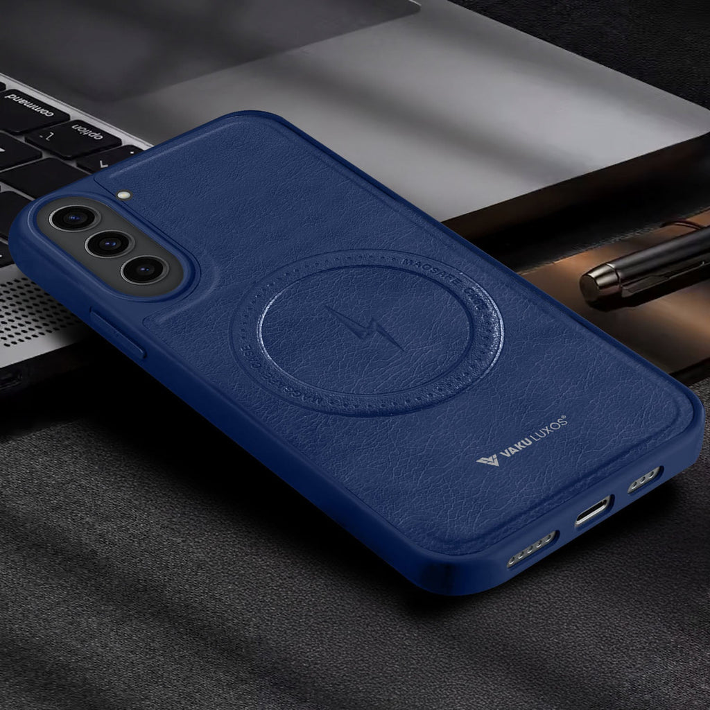 Vaku® Samsung Galaxy S23 Maxtron Leather Stitched Magnetic Magsafe Non-Slip Grip Shockproof Back Cover