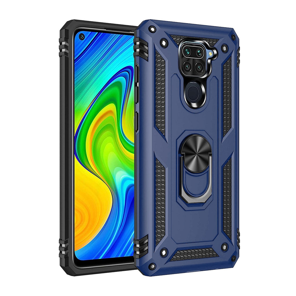 Vaku ® Xiaomi Redmi Note 9 Hawk Ring Shock Proof Cover with Inbuilt Kickstand