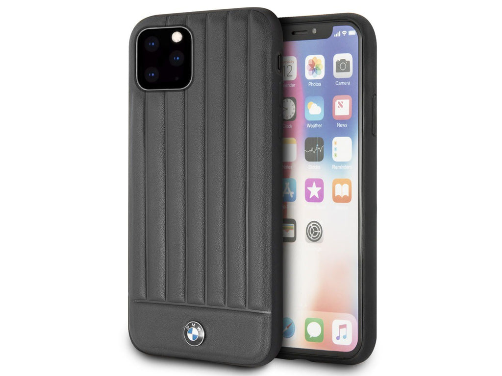 BMW ® Apple iPhone 11 Pro Real Leather Textured Case with Hot Stamped Lines Back Cover