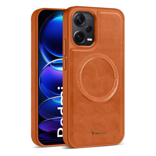 Vaku ® Xiaomi Redmi Note 12 Pro Maxtron Leather Stitched Magnetic Magsafe Back Cover