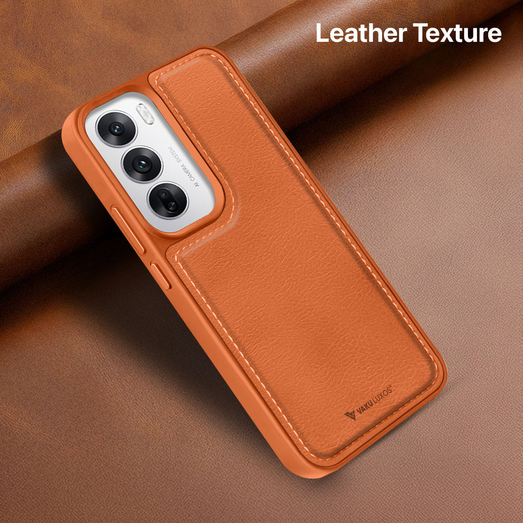 Vaku ® Oppo Reno12 5G Luxe Premium Leather Stitched Back Cover