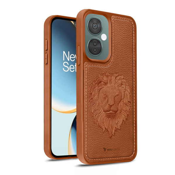 Vaku ® OnePlus Nord CE 3 Lite Lion Embossed Luxury Designer Leather Back Cover