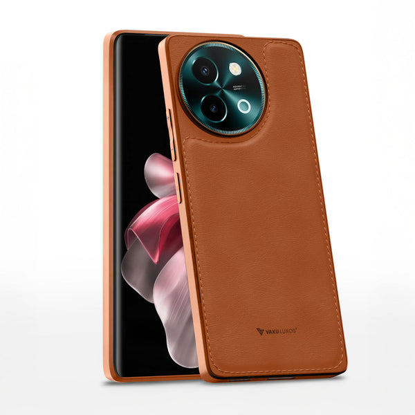 Vaku ® Vivo Y58 5G Luxe Premium Leather Stitched Protective Back Cover