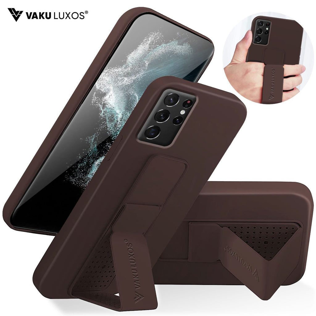 Vaku ® Samsung Galaxy S21 Ultra Harbor Grip Multi-Functional Magnetic Vertical & Horizontal Stand Case Silicon Back Cover