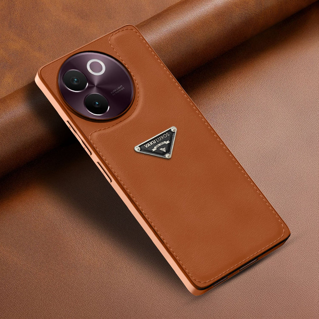 Vaku Luxos® Vivo V30e 5G Nyxen Premium Leather Stitched Soft Shockproof Protective Back Cover