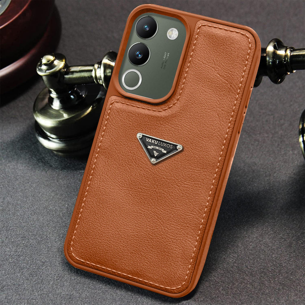 Vaku Luxos® Vivo Y200 5G Nyxen Premium Leather Stitched Soft Shockproof Protective Back Cover