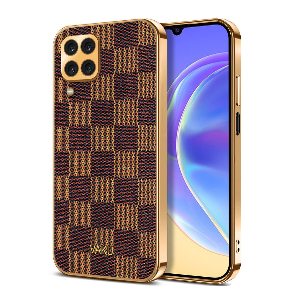 Vaku® Samsung Galaxy A22 4G Cheron Leather Electroplated Soft TPU Back Cover