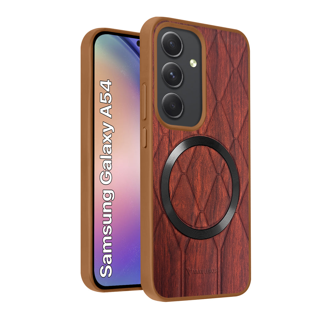 Vaku ® Samsung Galaxy A54 5G Diamond Plume Pattern Magnetic Magsafe Matte Soft-Touch Texture Back Cover