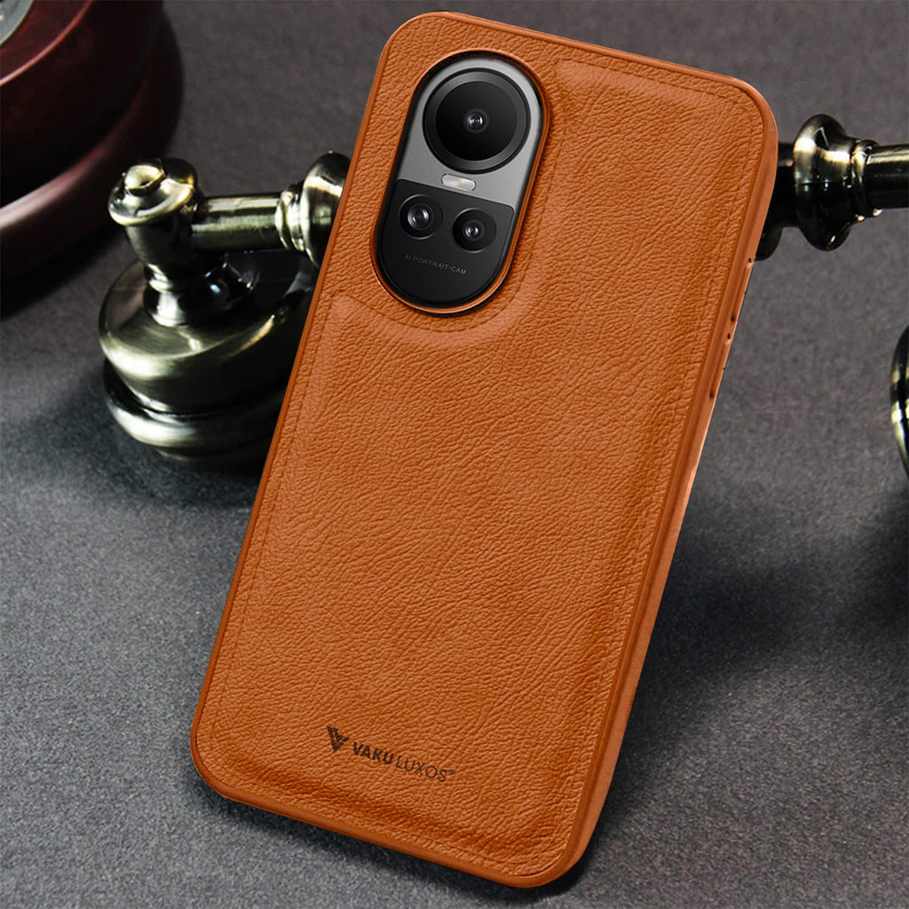 Vaku ® Oppo Reno10 5G Luxe Premium Leather Stitched Protective Back Cover