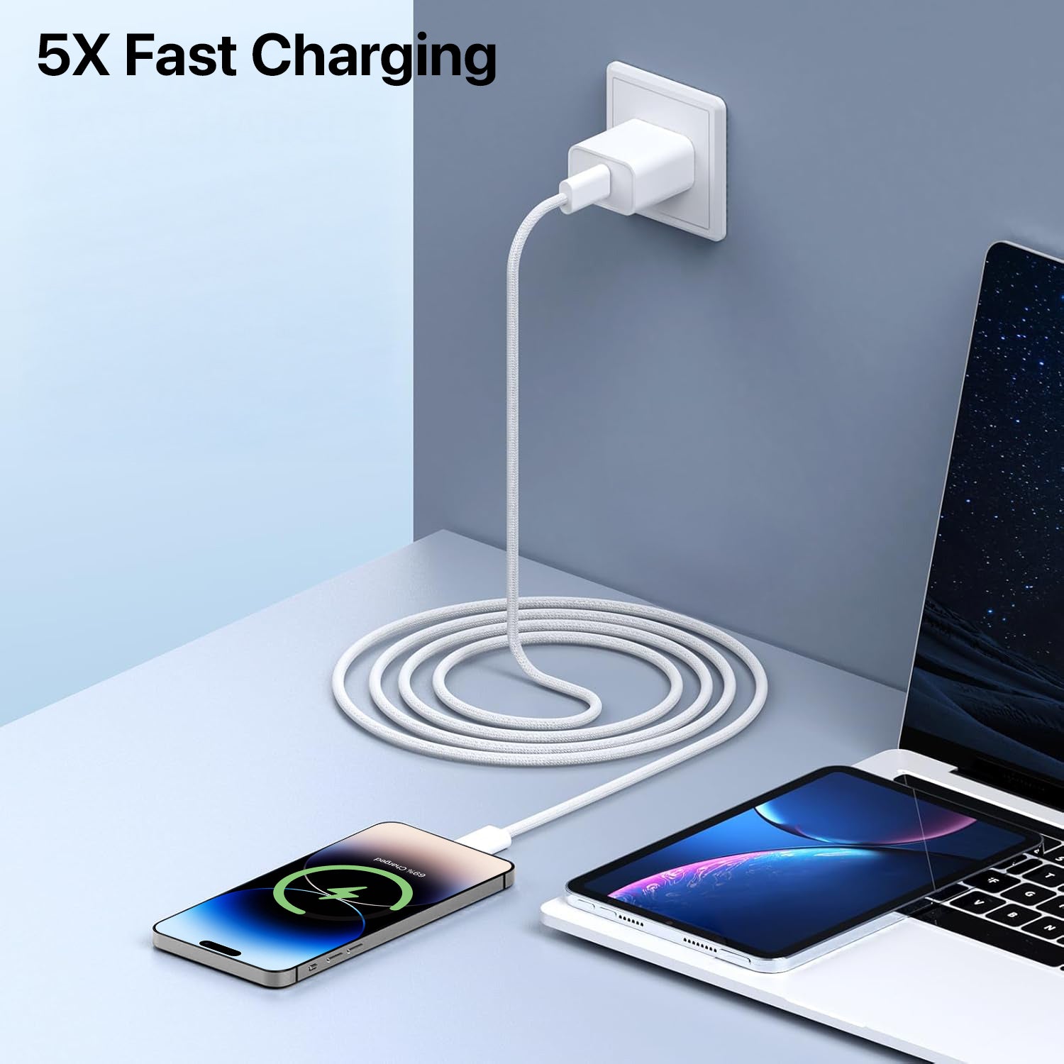 Original 20W iPhone Charger + Type C to Lightning [Apple MFi Certified ...