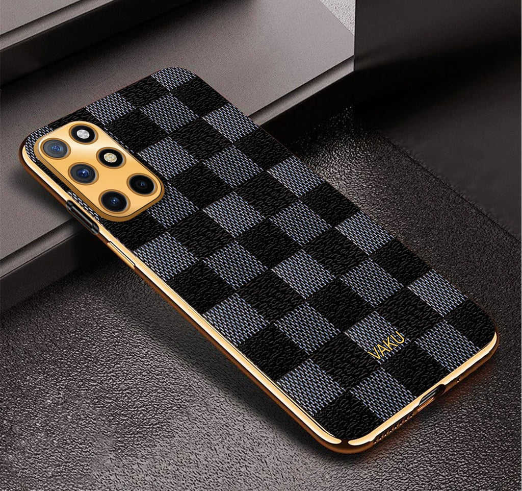 Vaku® OnePlus 9R Cheron Leather Electroplated Soft TPU Back Cover