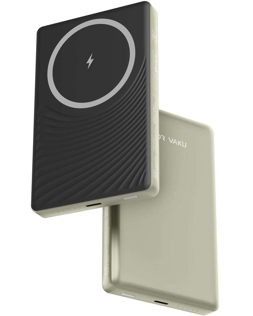 Vaku® Desert Titanium 10000mAh Magnetic Wireless Power Bank 15W Wireless Charging (Input & Output) Lithium Polymer Battery