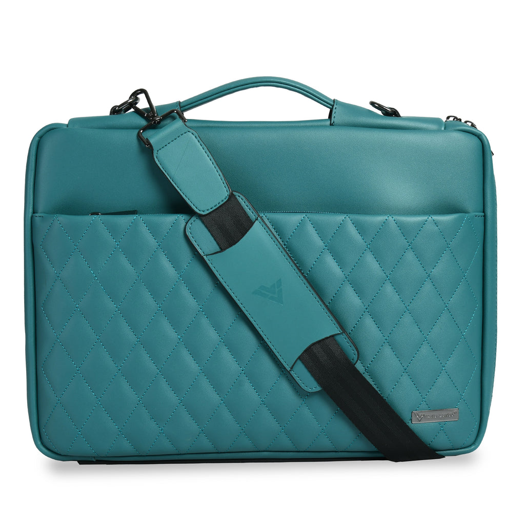 Vaku Luxos ® Criss-Cross Series 14 inch Leather Sleeve Messenger Laptop / Macbook Bag