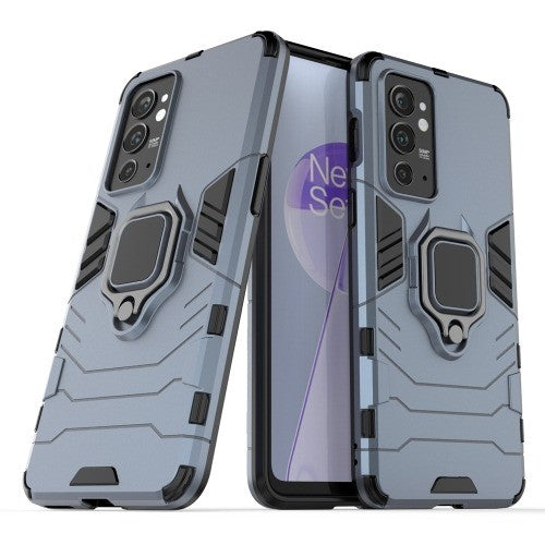 Vaku ® OnePlus 9RT Falcon Metal Ring Grip Kickstand Shockproof Hard Bumper Dual Layer Rugged Case Cover