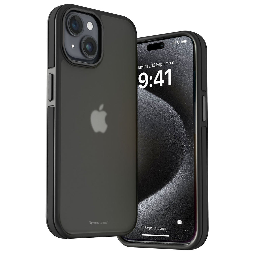 Vaku ® Apple iPhone 15 / 15 Plus / 15 Pro / 15 Pro Max Elemento Drop Protection, Shockproof Guard Corner Frosted Back Cover