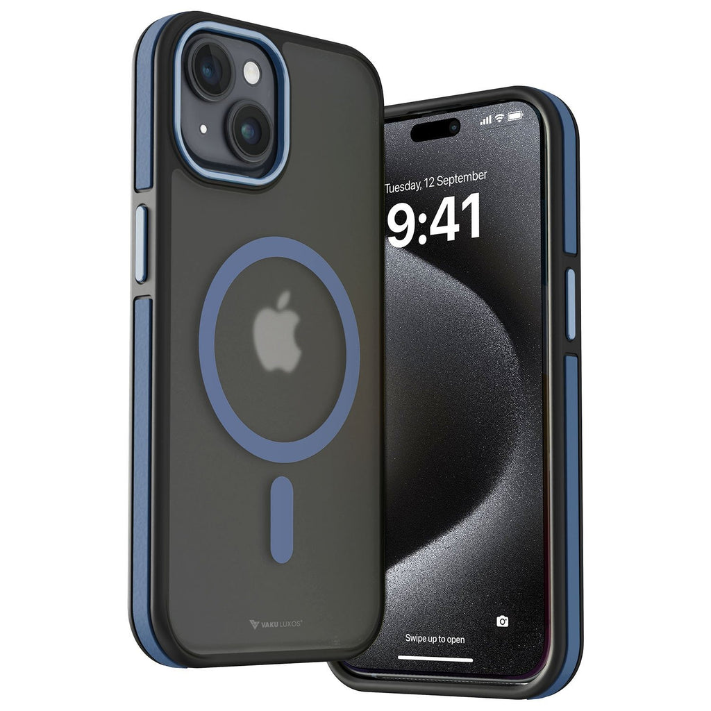 Vaku Luxos ® Apple iPhone 15 Plus Elemento MagPro Drop Protection, Shockproof Guard Corner Frosted Back Cover