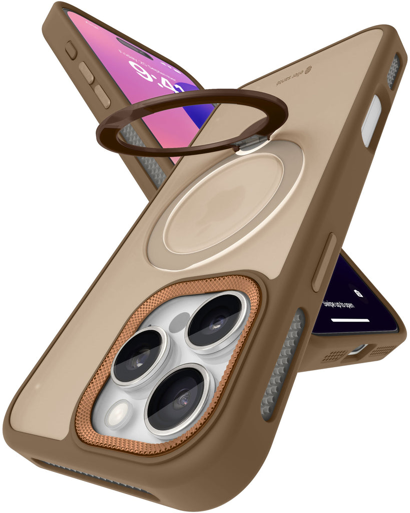 Vaku Luxos® Apple iPhone 16 Pro Max Ariston Kickmag Cover with Magnetic Alloy Ring Metal Kickstand Camera Protector Shockproof Back Cover
