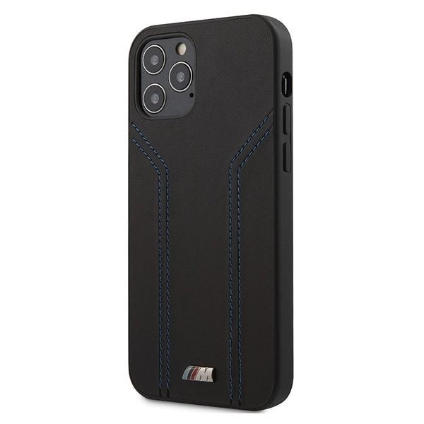 BMW ® Apple iPhone 12 Pro Max Motorsports Blue Stitched Line Hard Case