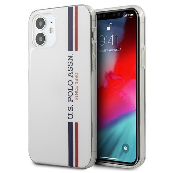 US Polo Assn ® Apple iPhone 12 Mini Tricolor Vertical Stripes Back Cover
