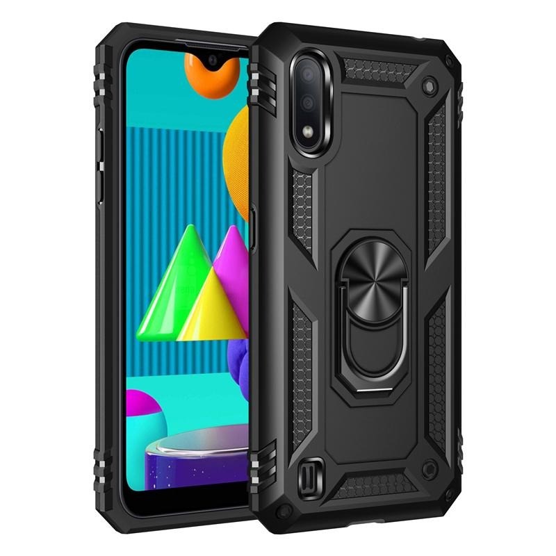 Vaku ® Samsung Galaxy M01 Hawk Ring Shock Proof Cover with Inbuilt Kickstand