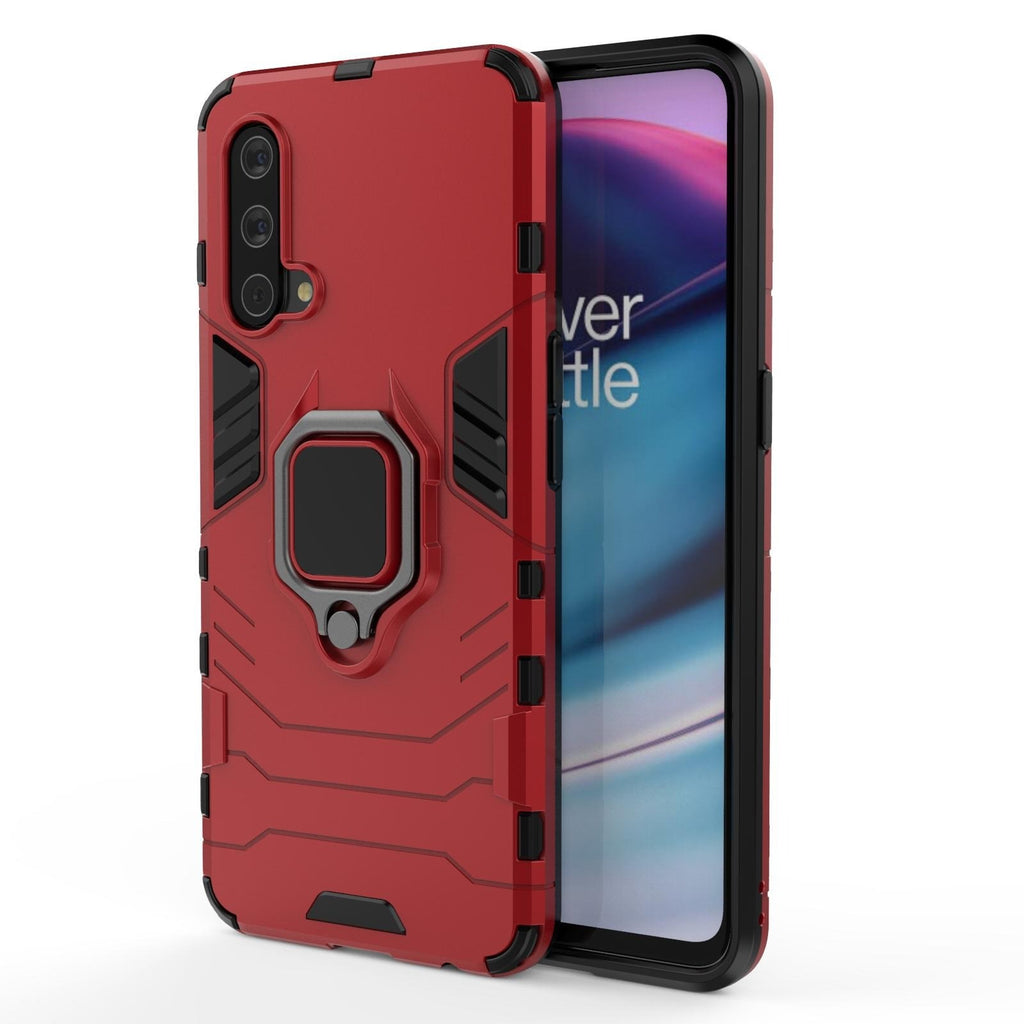 Vaku ® OnePlus Nord CE Falcon Metal Ring Grip Kickstand Shockproof Hard Bumper Dual Layer Rugged Case Cover