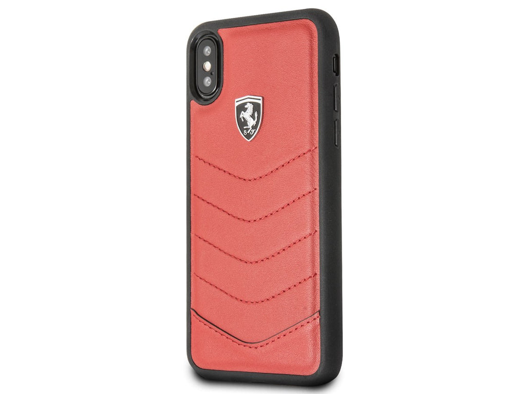 Ferrari ® Apple iPhone XS Max Scuderia Luxurious Leather Stitched Limited Edition Back Cover