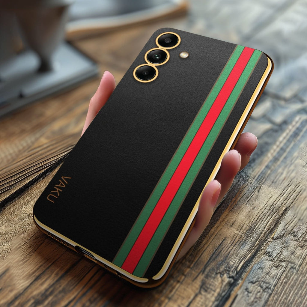 Vaku® Samsung Galaxy A14 5G Felix Line Leather Stitched Gold