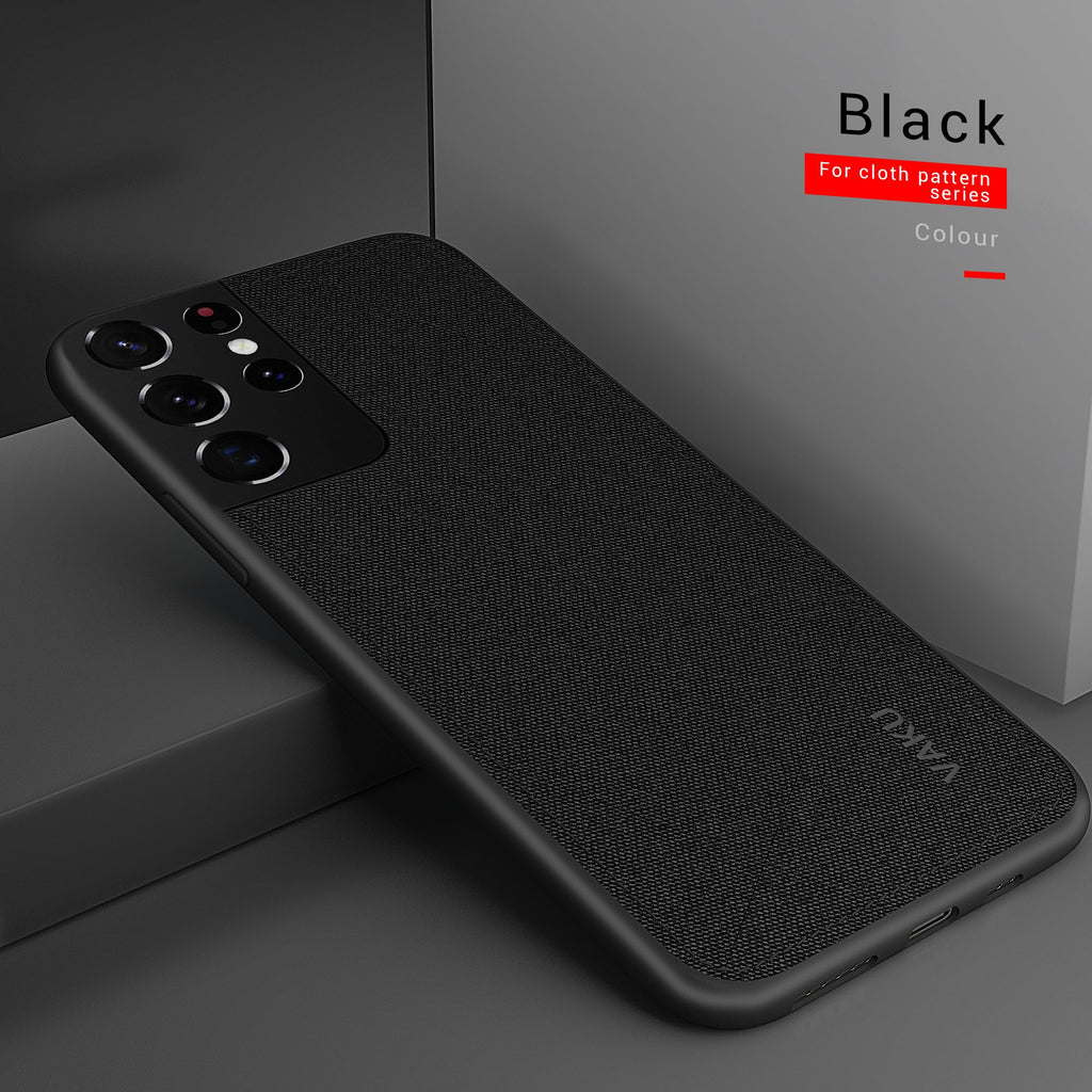 Vaku ® Samsung Galaxy S21 Ultra Luxico Series Hand-Stitched Cotton Textile Ultra Soft-Feel Shock-proof Water-proof Back Cover